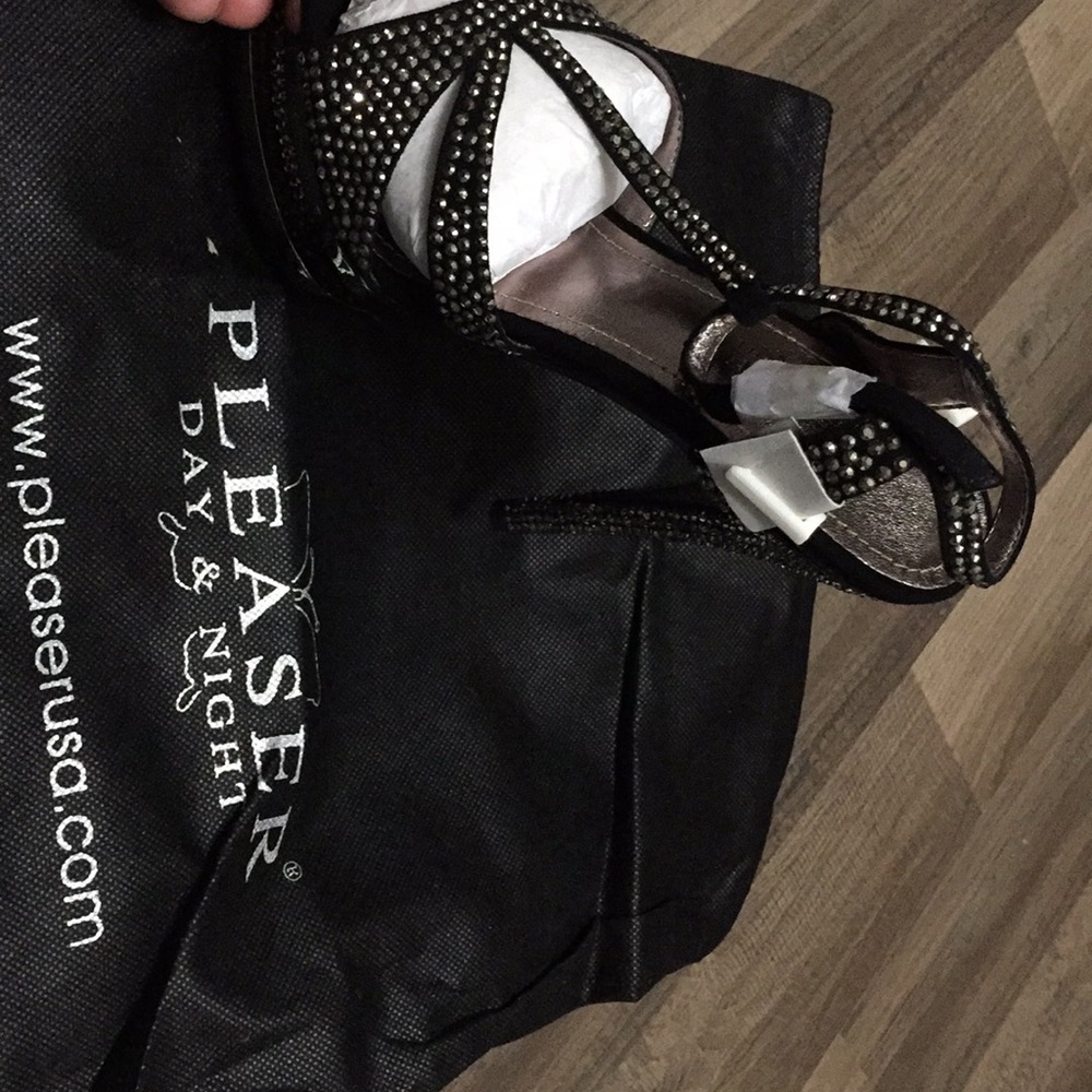 Pleaser Black and Silver Platform Heels - Picture 7 of 8